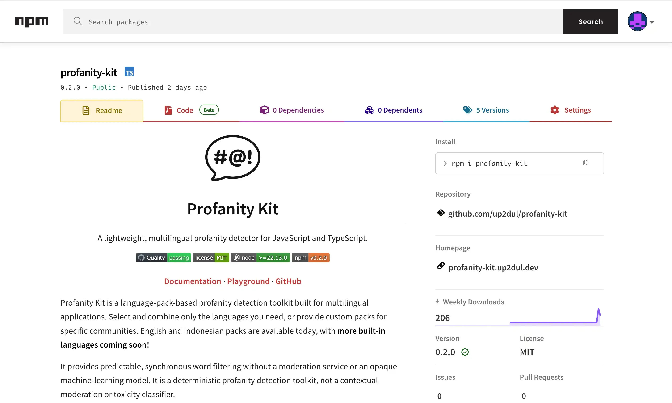 Profanity Kit screenshot 1